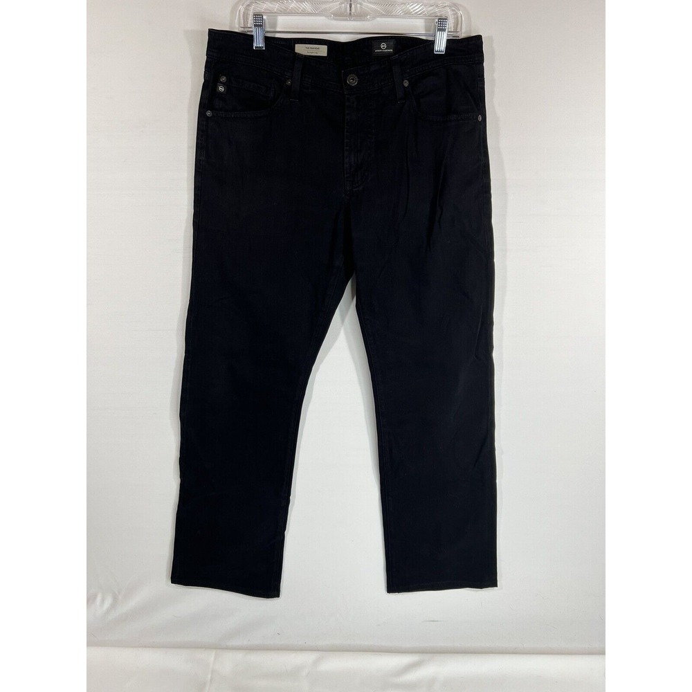 AG Protege Jeans Mens 33x34 Black Straight Premium Denim Heritage Streetwear